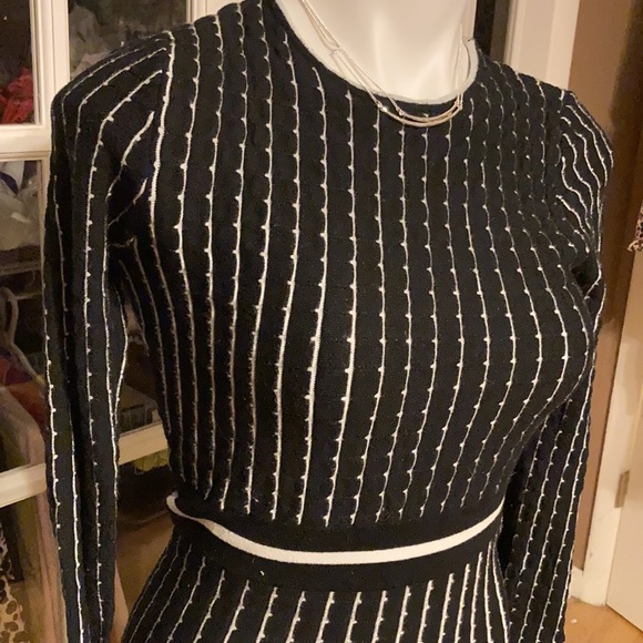 Adorable black with cream stripes dress - Picture 2 of 7